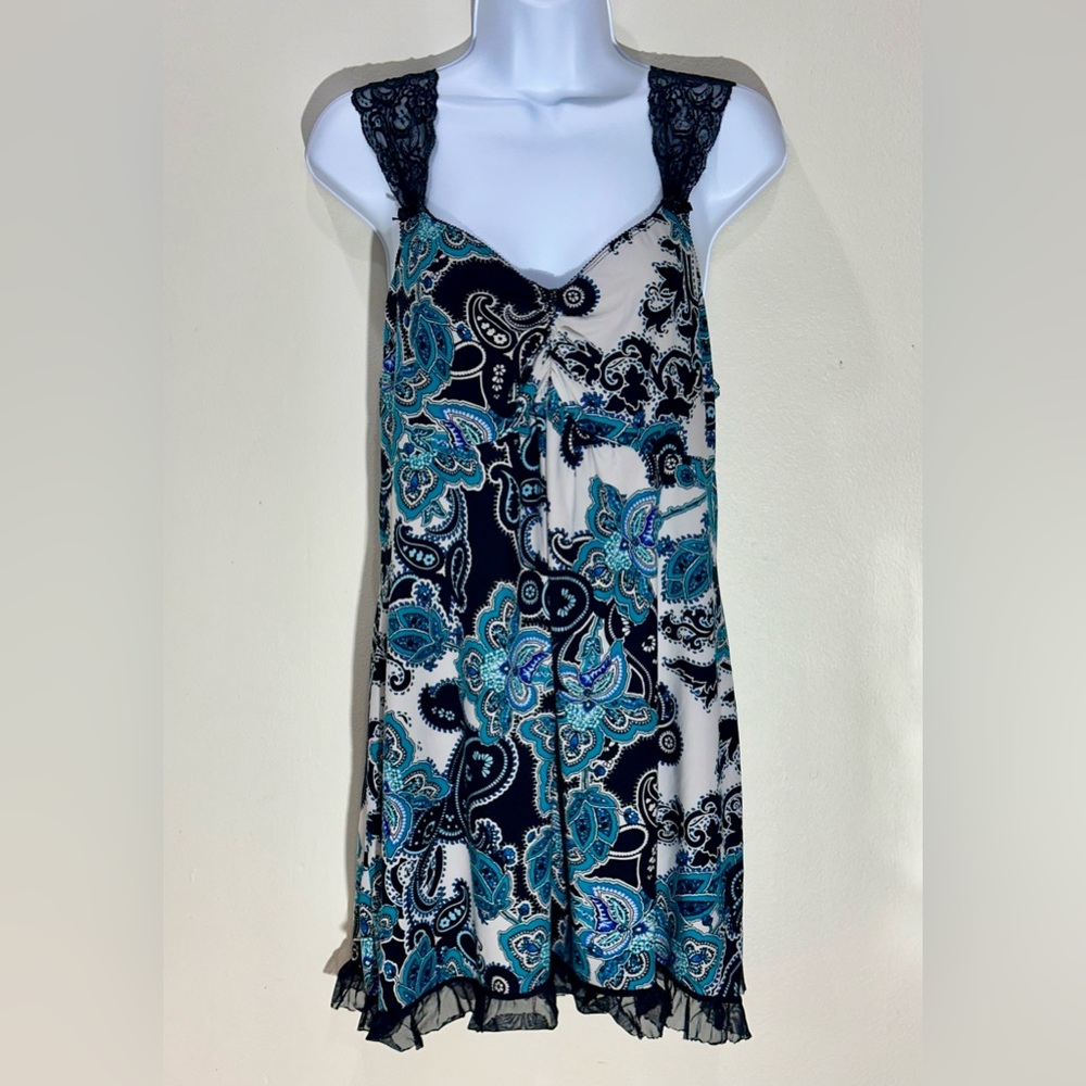 Linea Donatella Sleep Dress or Top with Lace Straps and Hem